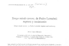Tengo miedo torero, de Pedro Lemebel: ruptura y testimonio