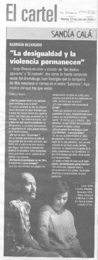 "La Desigualdad y la violencia permanecen".