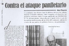 Contra el ataque panfletario.