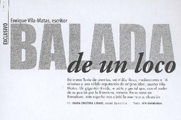 Balada de un loco. (entrevista)
