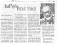 David Valjalo, poeta sin renuncias