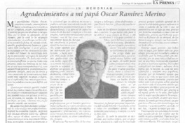 Agradecimientos a mi papá Oscar Ramírez Merino