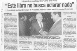 "Este libro no busca aclarar nada"