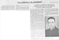 Un Chileno y la santidad.