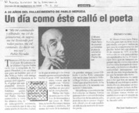 Un Día como éste calló el poeta.