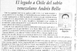 El legado a Chile del sabio venezolano Andrés Bello