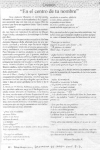 "En el centro de tu nombre"