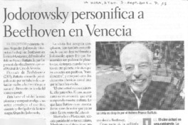 Jodorowsky personifica a Beethoven en Venecia