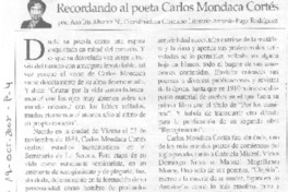 Recordando al poeta Carlos Mondaca Cortés.