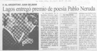 Lagos entregó premio de poesía Pablo Neruda.