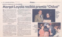 Emotivo homenaje a la folclorista : Margot Loyola recibió premio "Chiloé"