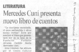 Mercedes Cuní presenta nuevo libro de cuentos.