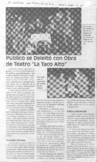 Público se deleitó con obra de teatto "La taco alto".