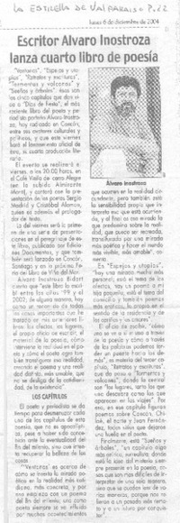 Escritor Alvaro Inostroza lanza cuarto libro de poesía.