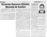 Victorino Humeres Villalón, mensaje de sueños.