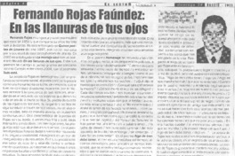 Fernando Rojas Faúndez: En las llanuras de tus ojos.