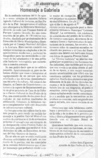 Homenaje a Gabriela