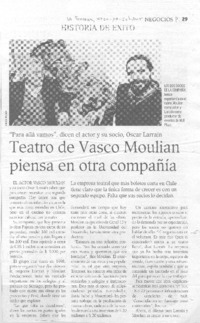 Teatro de Vasco Moulián piensa en otra compañía.