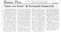 "Gatos con botas" de Fernando Emmerich.