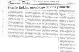Viva de Rokha, monólogo de vida y muerte