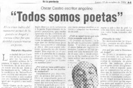 "Todos somos poetas" [entrevista]
