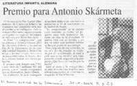 Premio para Antonio Skármeta