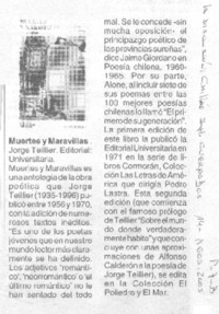 Muertes y maravillas.