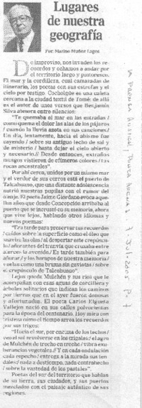 Lugares de nuestra geografía.