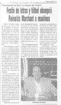 Festín de letras y fútbol obsequió Reinaldo Marchant a maulinos.
