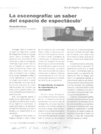 La escenografía: un saber del espacio de espectáculo