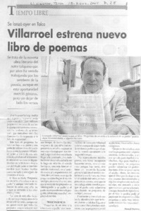 Villarroel estrena nuevo libro de poemas.