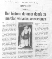 Una Historia de amor donde se mezclan variadas sensaciones.