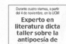 Experto en literatura sobre la antipoesía de Nicanor Parra