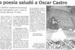 La poesía saludó a Oscar Castro