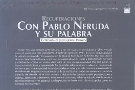 Recuperación con Pablo Neruda y su palabra [entrevista]