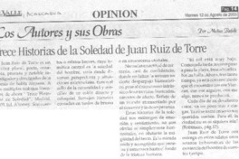 Trece historias de la soledad de Juan Ruiz de Torre.
