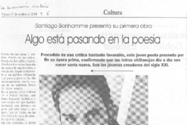 Algo está pasando en la poesía