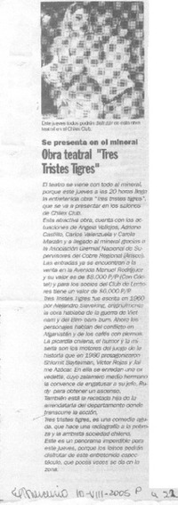 Obra teatral "Tres tristes tigres"
