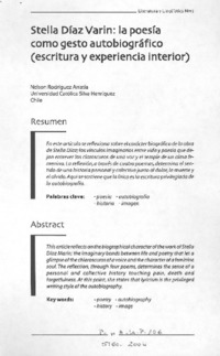 Stella Díaz Varin: la poesía como gesto autobiográfico