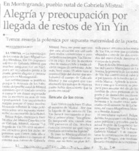 Alegría y preocupación por llegada de restos de Yin Yin.