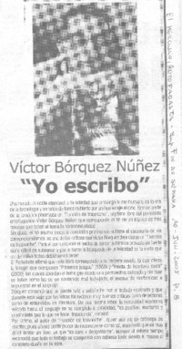 Víctor Bórquez Núñez "Yo escribo".