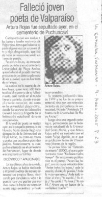 Falleció joven poeta de Valparaíso.