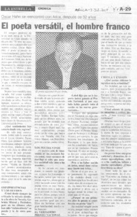 El Poeta versátil, el hombre franco.