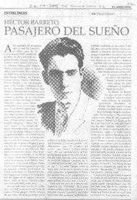 Héctor Barreto pasajero del sueño.