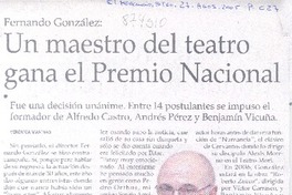 Un maestro del teatro gana el premio Nacional.