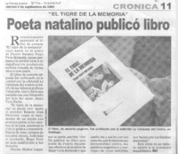 Poeta natalino publicó libro.