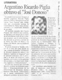 Argentino Ricardo Piglia obtuvo el "José Donoso".