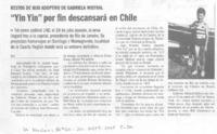 "Yin "Yin" por fin descansará en Chile.