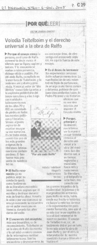 Volodia Teitelboim y el derecho universal a la obra de Rulfo.