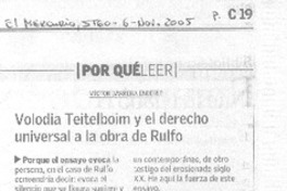 Volodia Teitelboim y el derecho universal a la obra de Rulfo.
